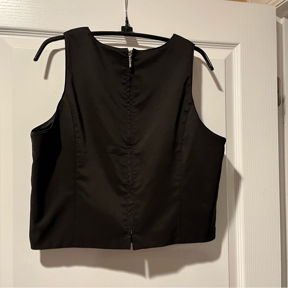 WHITE HOUSE BLACK MARKET SLEEVELESS TAFFETA BODICE TOP SIZE 12 BLACK NWT! - Picture 5 of 5
